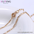 44146 Promote price modern style brief design jewelry copper alloy gold plated unisex chain necklace